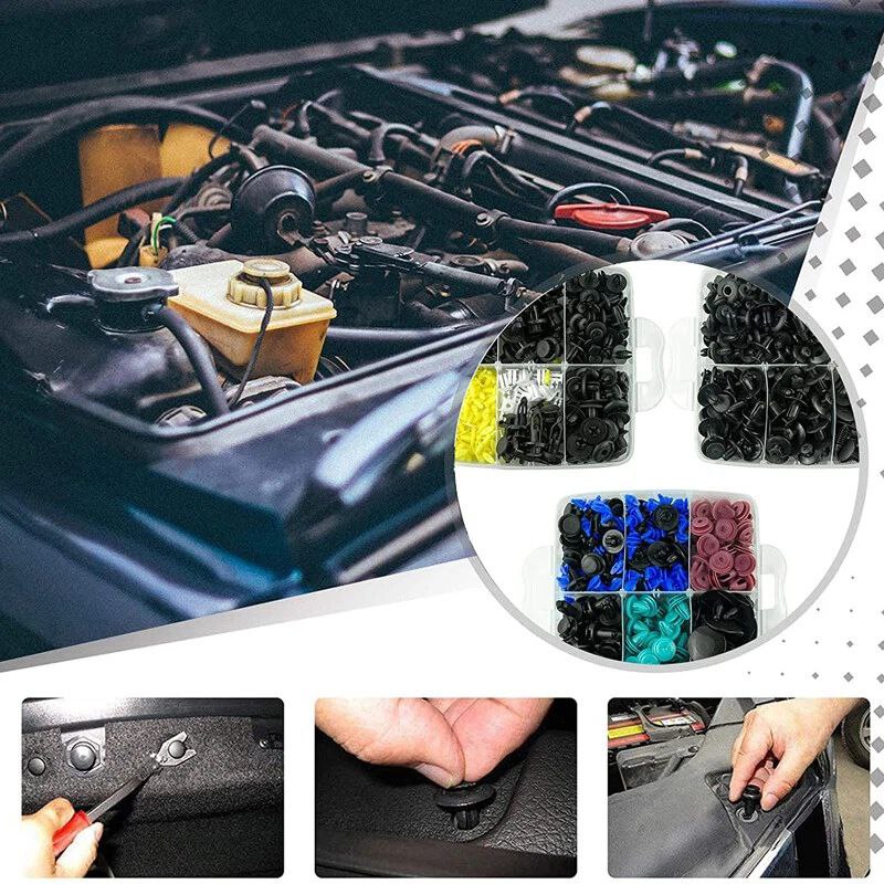 🔥📦 علبة مشابك السيارات المتعددة الاستخدام 680 قطعة 🚗✨