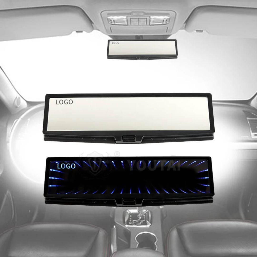 ✨ مرآة السيارة LED بانعكاس لانهائي – ديكور فاخر وتجربة قيادة مختلفة! 🚗💡