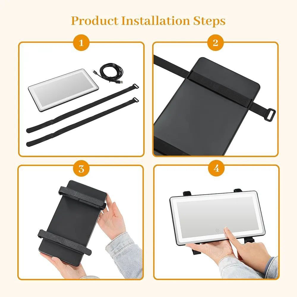 ✨ مرآة مكياج مضيئة للسيارة – إطلالة مثالية في أي وقت! ✨